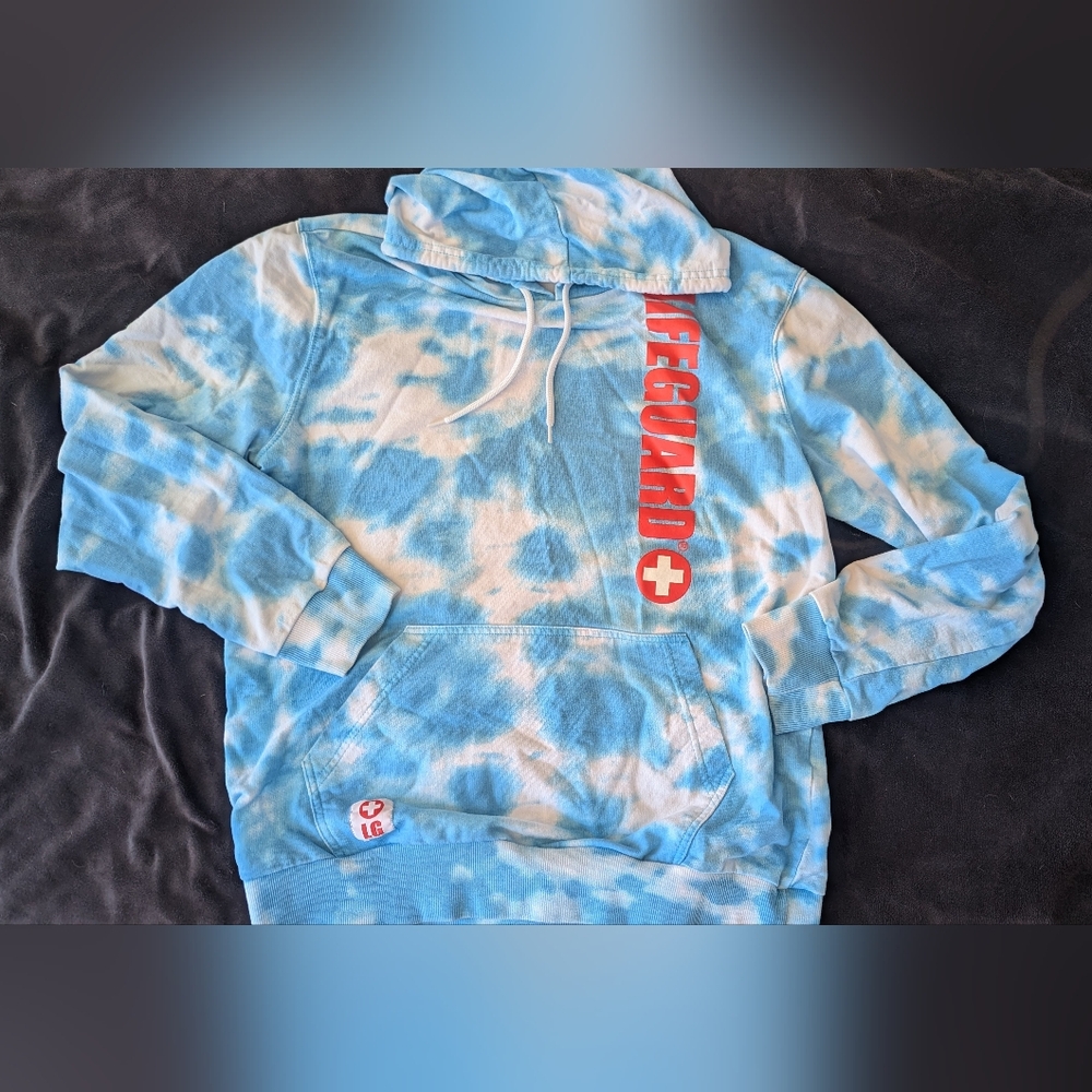 Blue Tie-Dye Lifeguard Hoodie
